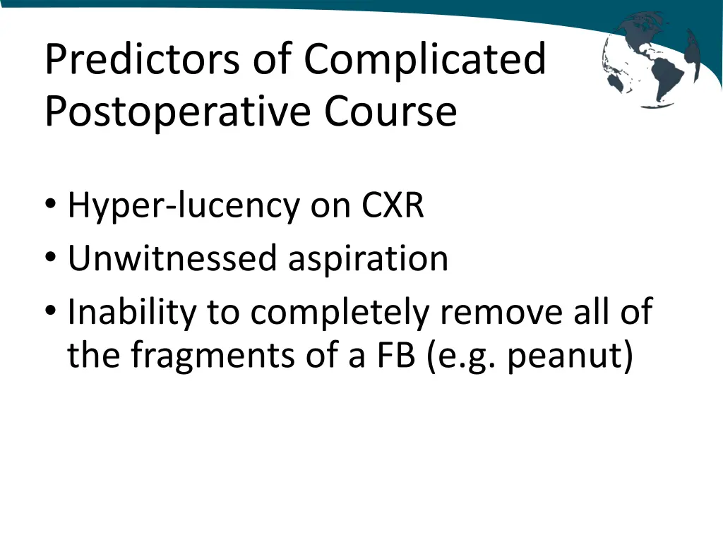 predictors of complicated postoperative course