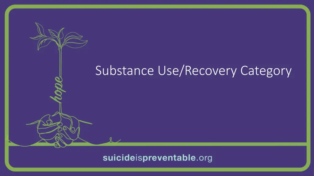 substance use recovery category