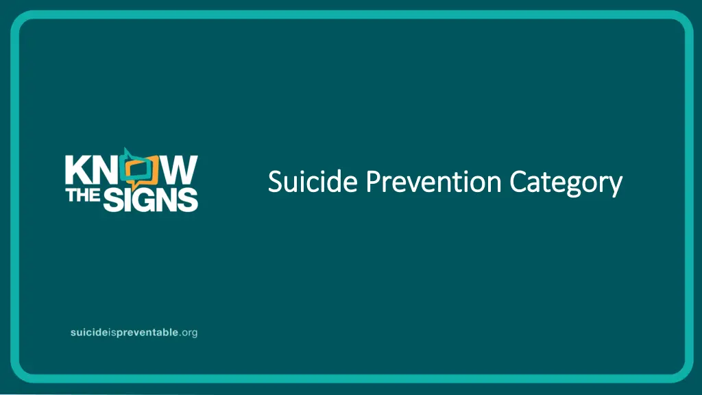 suicide prevention category suicide prevention