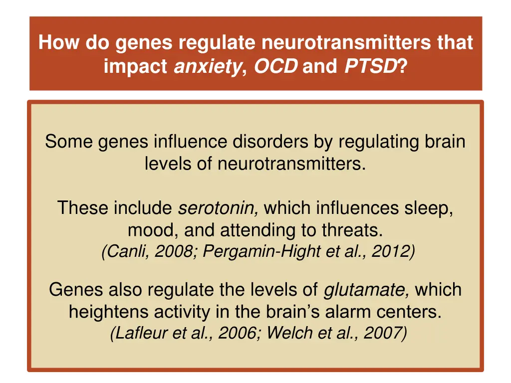 how do genes regulate neurotransmitters that