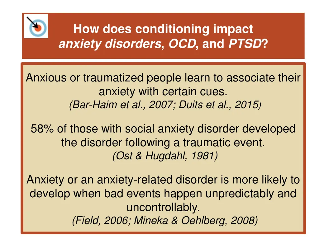 how does conditioning impact anxiety disorders