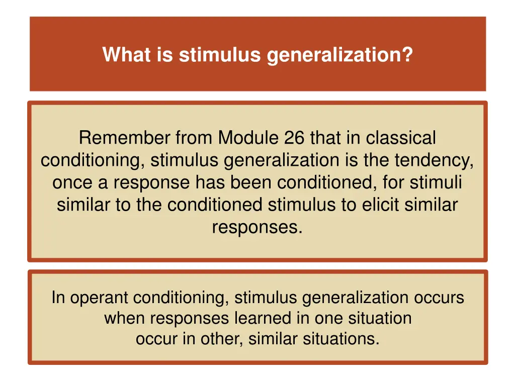 what is stimulus generalization