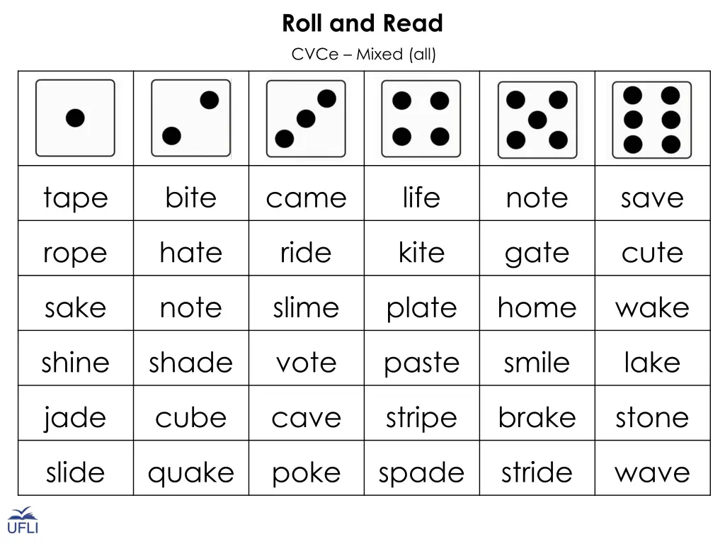 roll and read cvce mixed all