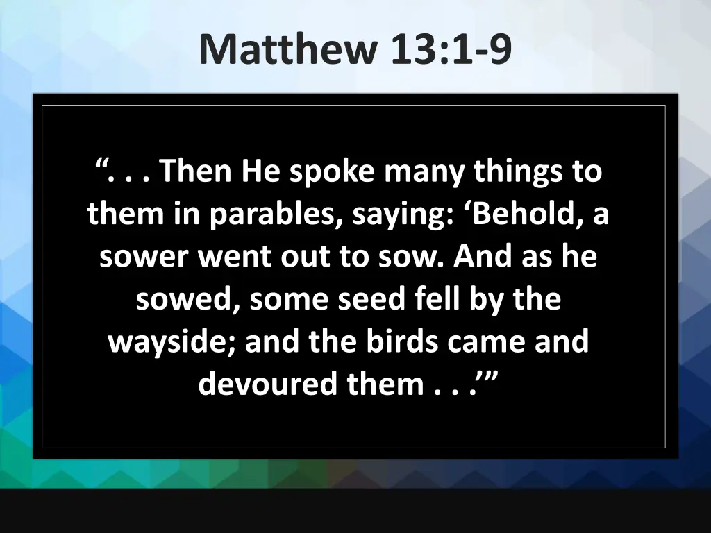 matthew 13 1 9 1