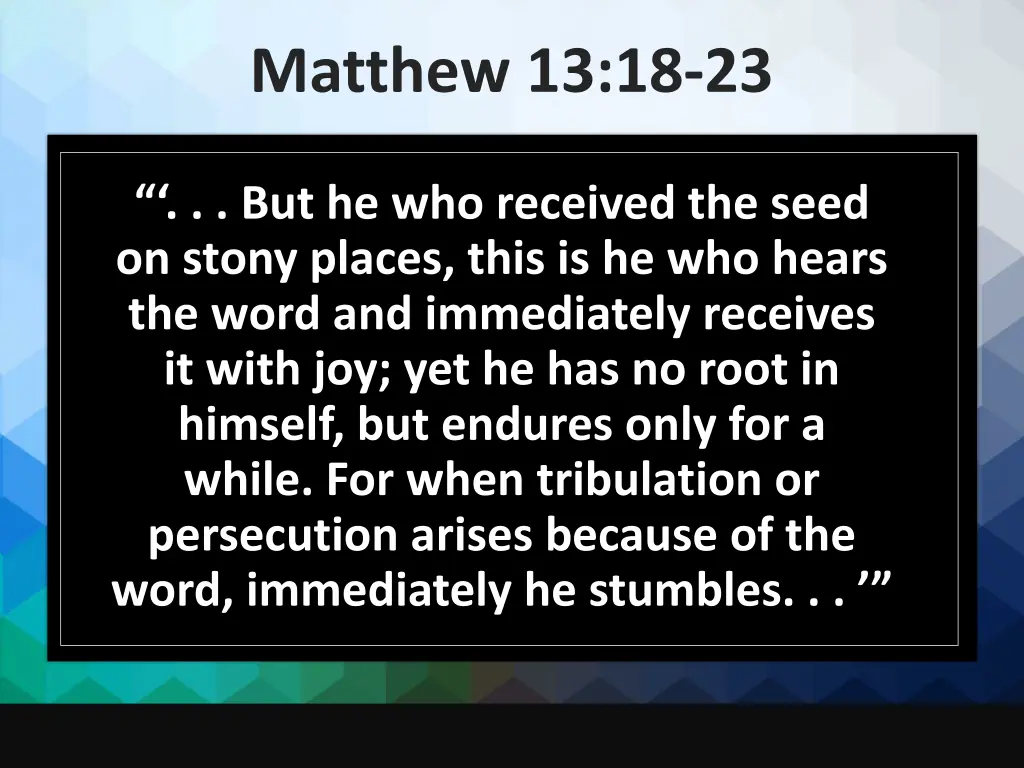 matthew 13 18 23 1