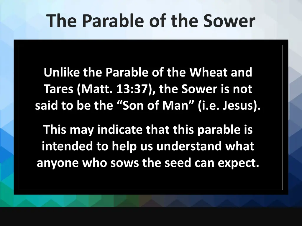 the parable of the sower 1