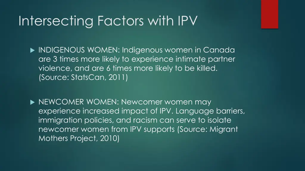 intersecting factors with ipv 1