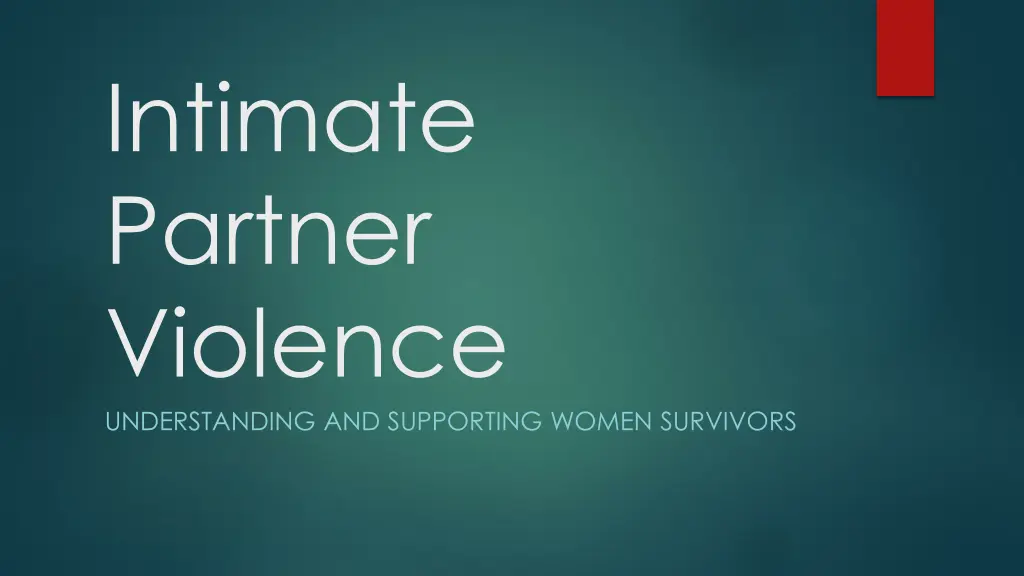 intimate partner violence understanding