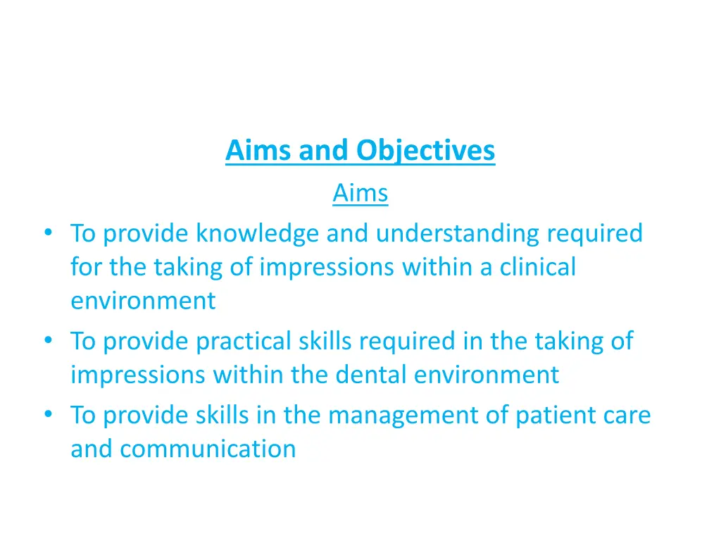 aims and objectives aims