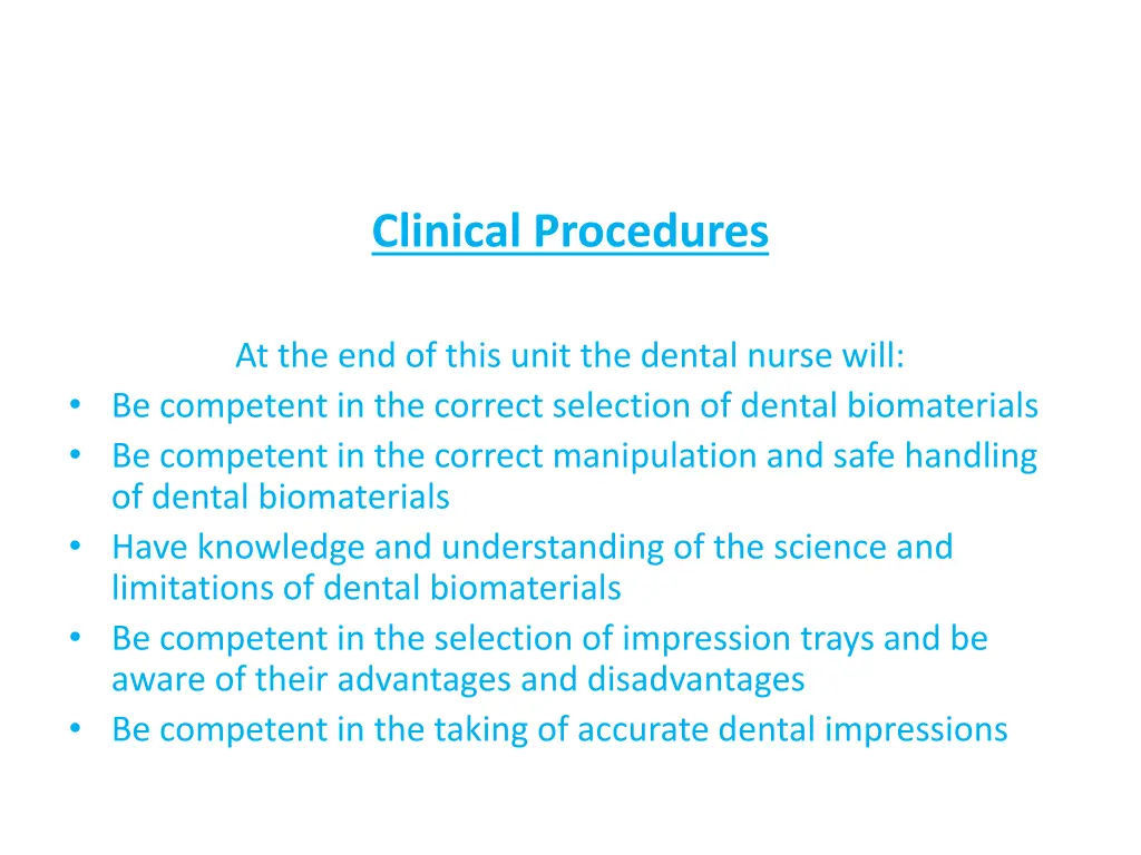 clinical procedures