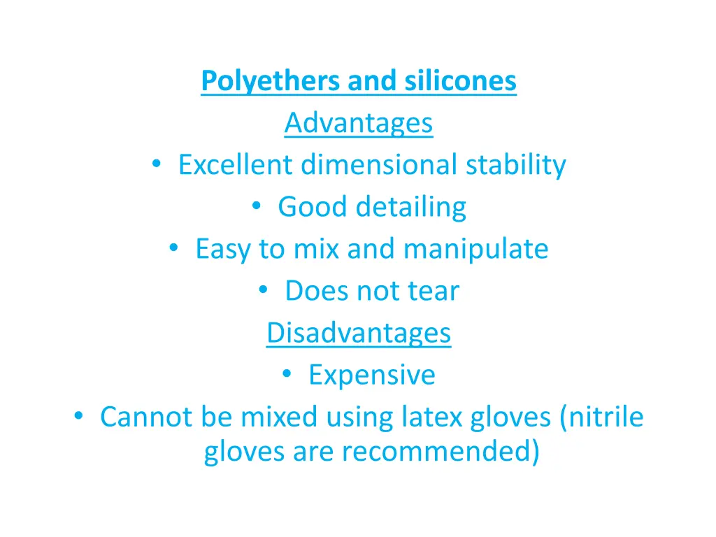 polyethers and silicones advantages excellent