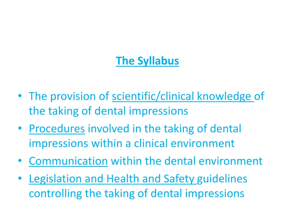 the syllabus