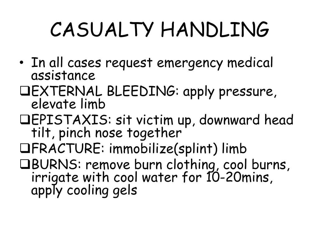 casualty handling