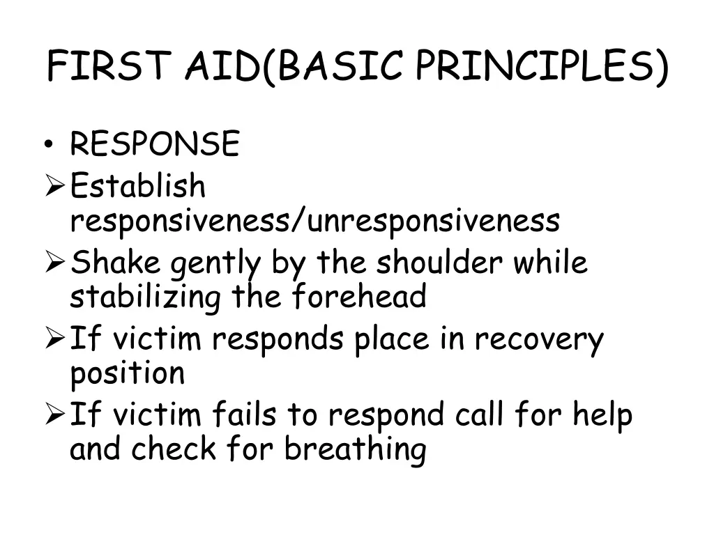 first aid basic principles 8