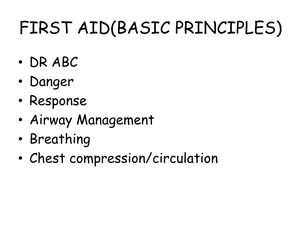 first aid basic principles