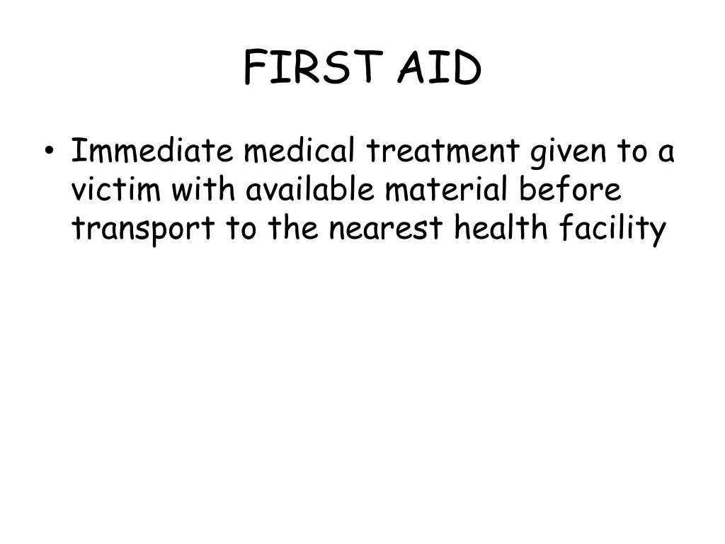 first aid