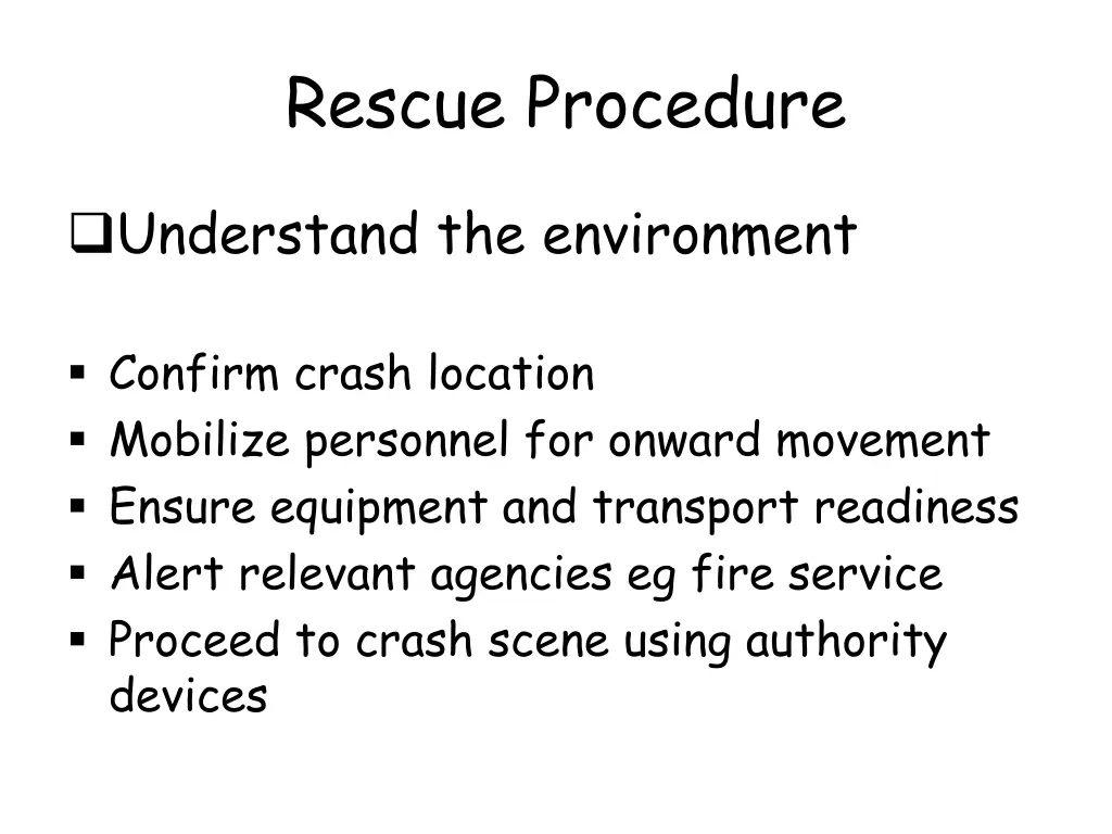 rescue procedure