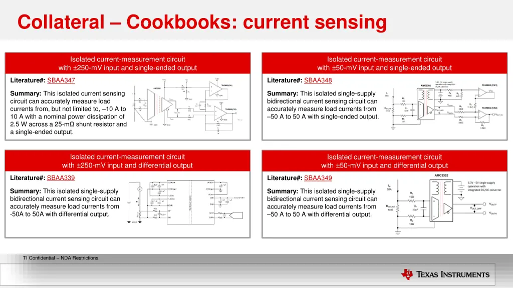 collateral cookbooks current sensing