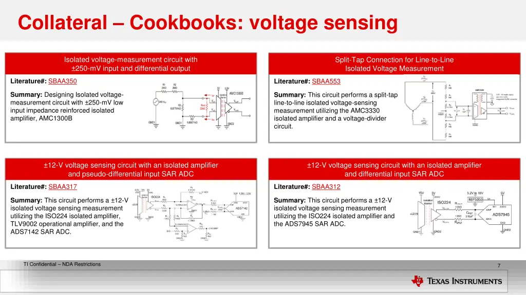 collateral cookbooks voltage sensing