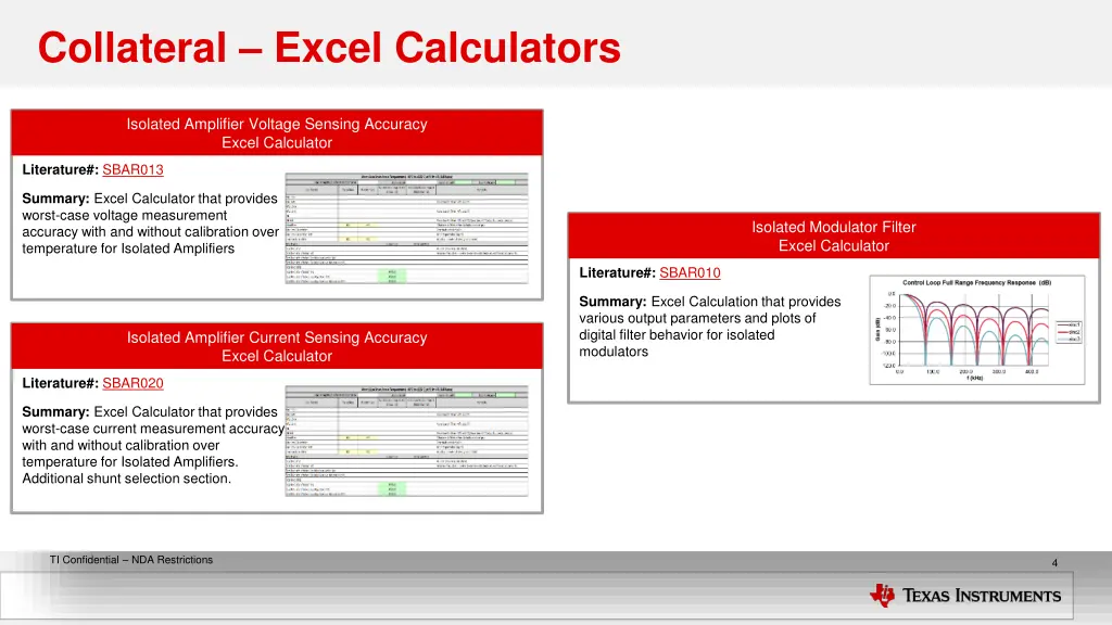 collateral excel calculators