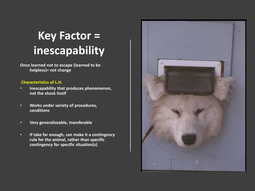 key factor inescapability