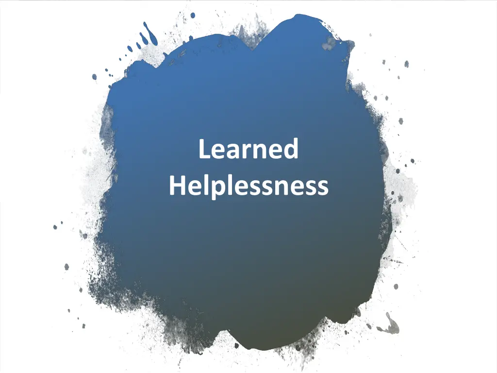 learned helplessness