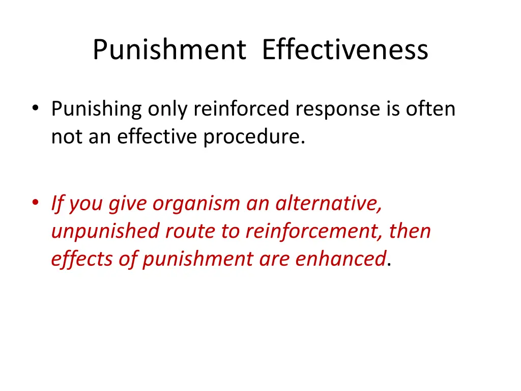 punishment effectiveness