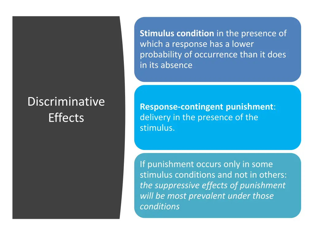 stimulus condition in the presence of which