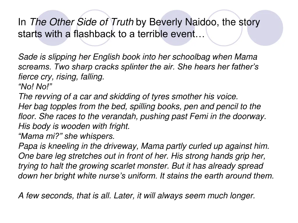 in the other side of truth by beverly naidoo