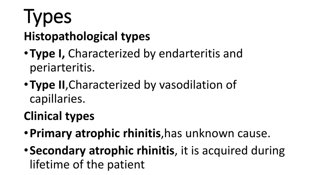 types types histopathological types type