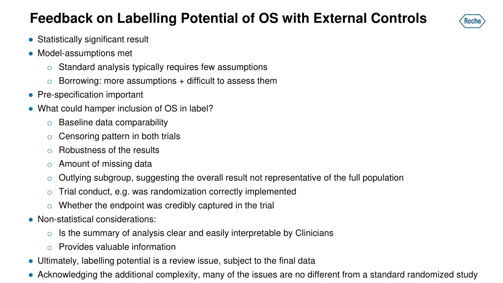 feedback on labelling potential of os with