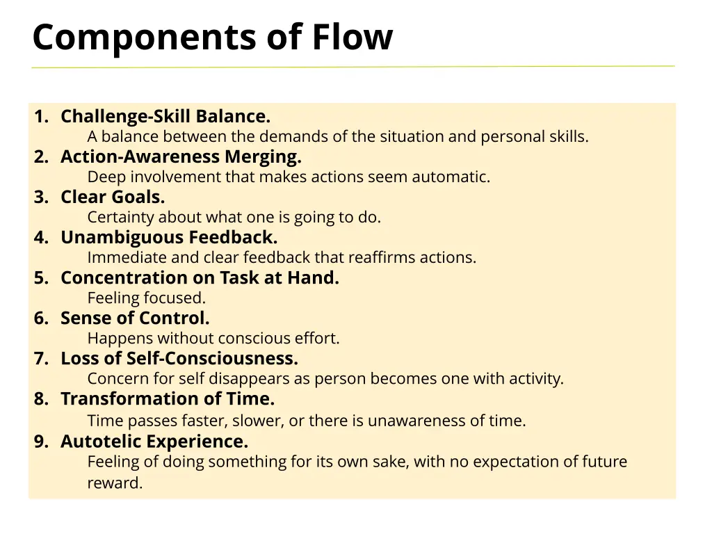 components of flow