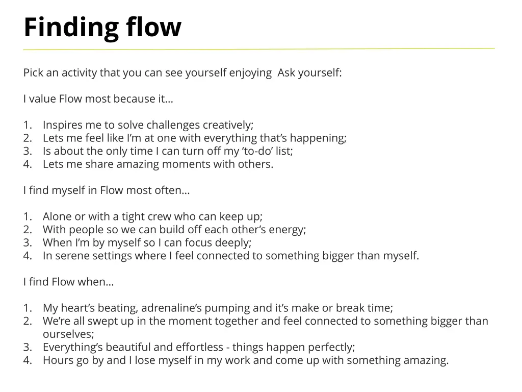 finding flow