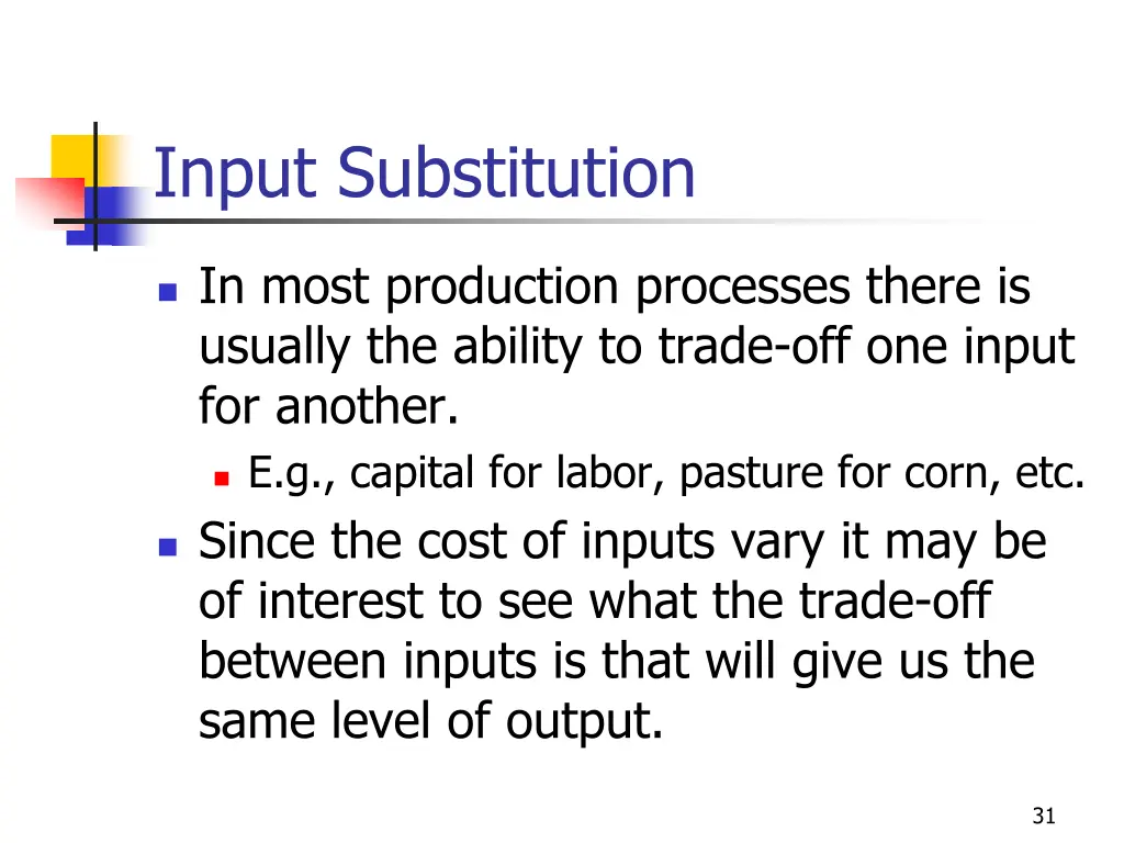input substitution