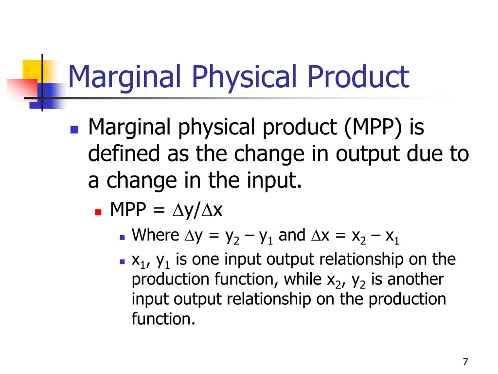 marginal physical product