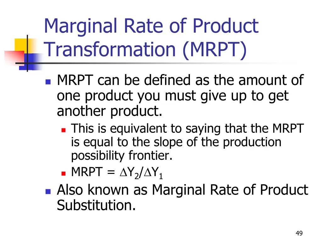 marginal rate of product transformation mrpt