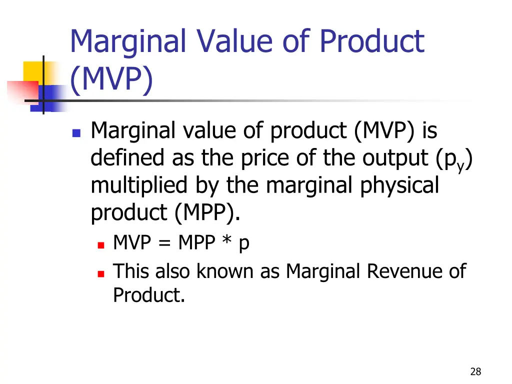 marginal value of product mvp