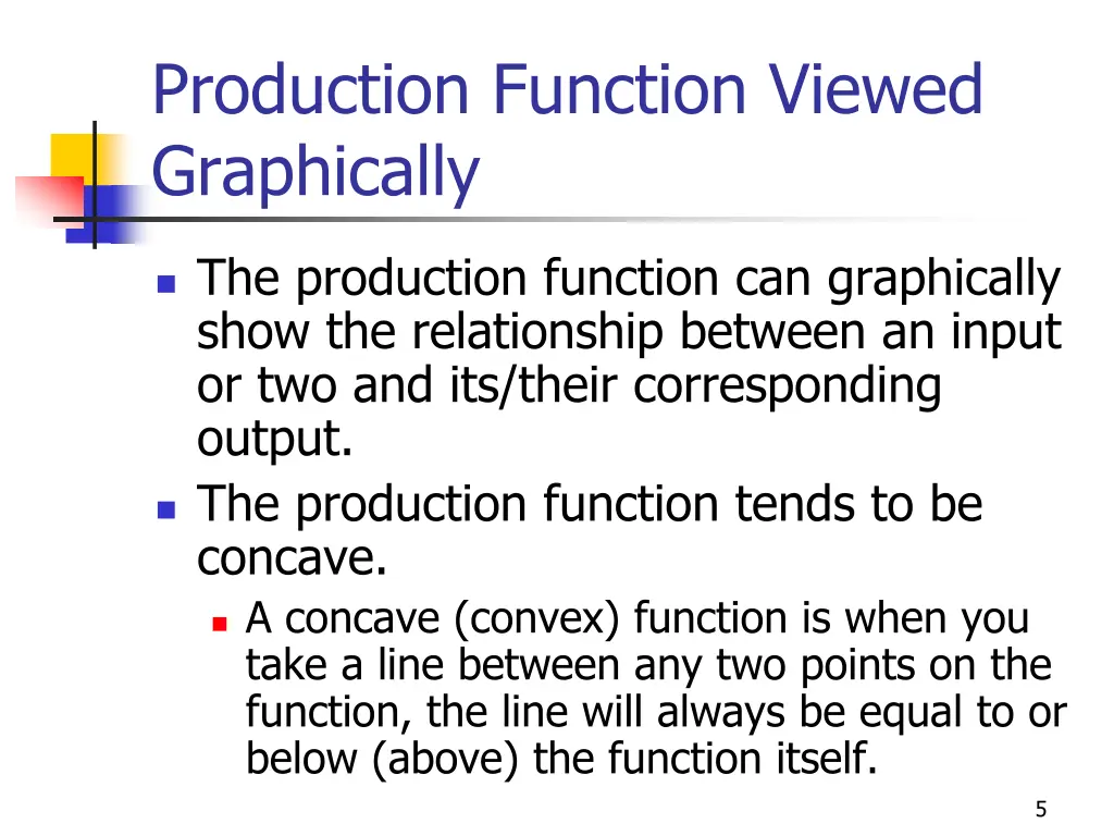 production function viewed graphically