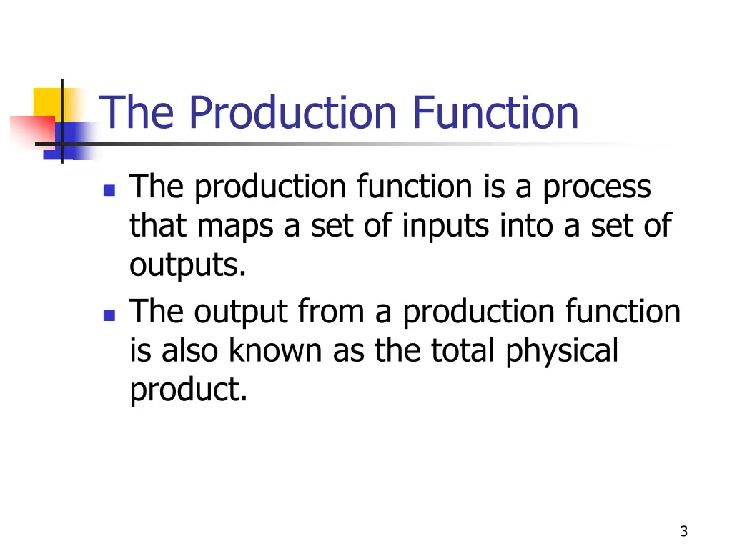 the production function