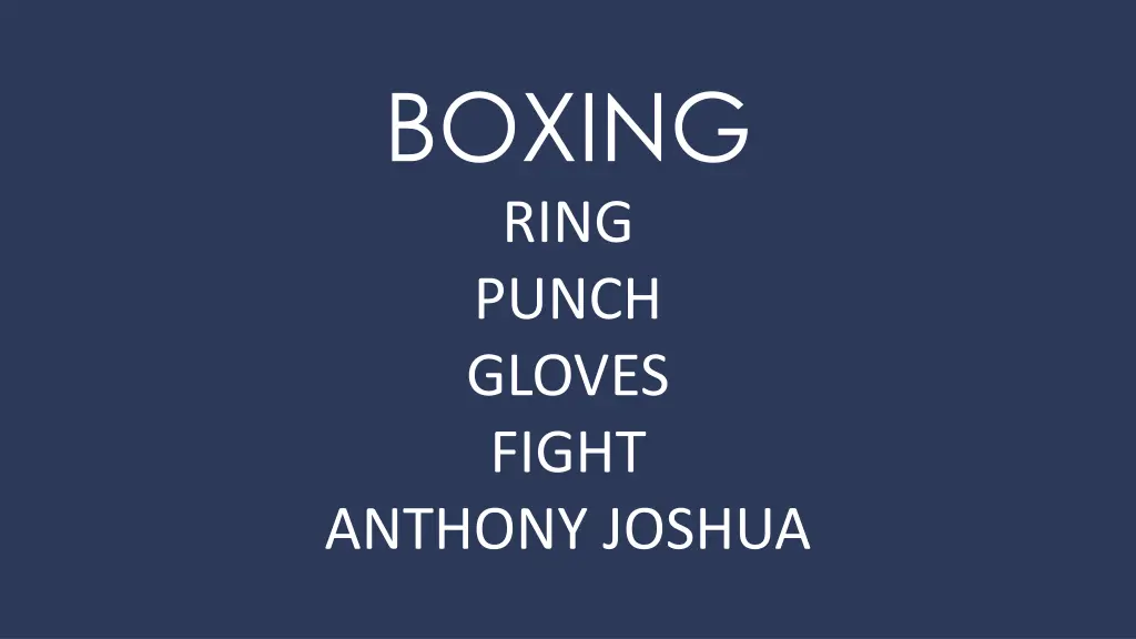 boxing ring punch gloves fight anthony joshua