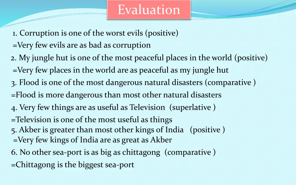 evaluation