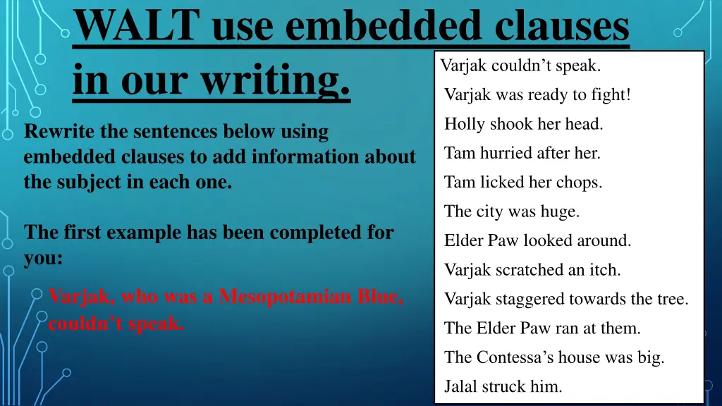 walt use embedded clauses in our writing 1