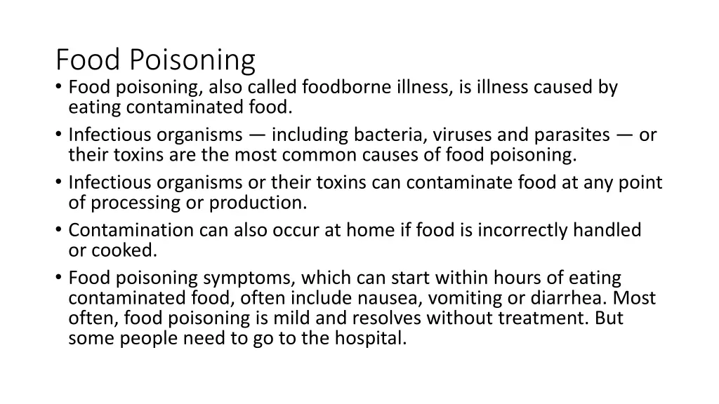 food poisoning food poisoning also called