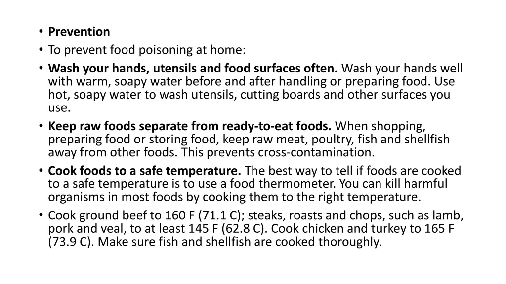 prevention to prevent food poisoning at home wash