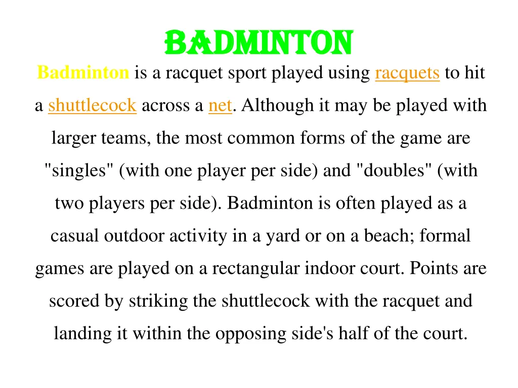 badminton badminton