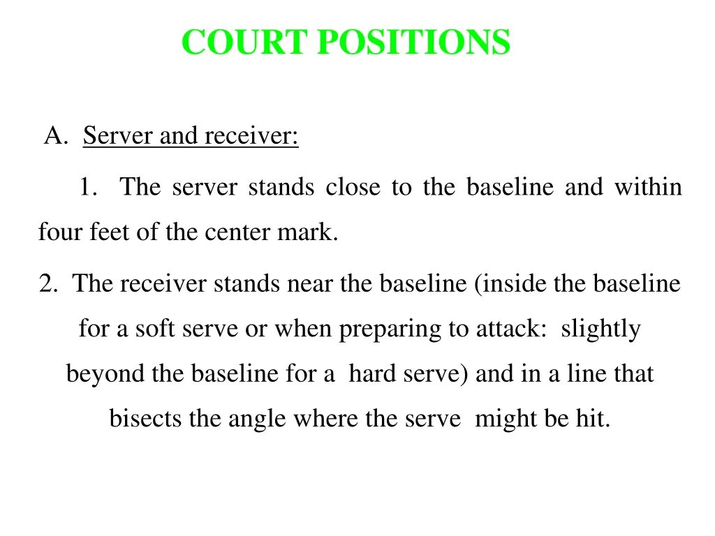 court positions