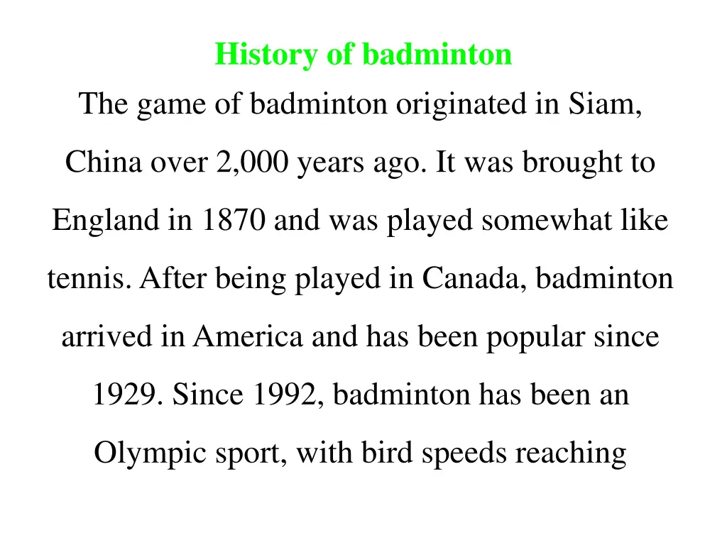 history of badminton the game of badminton