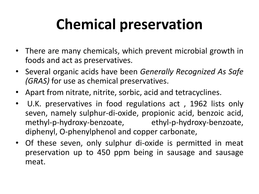 chemical preservation