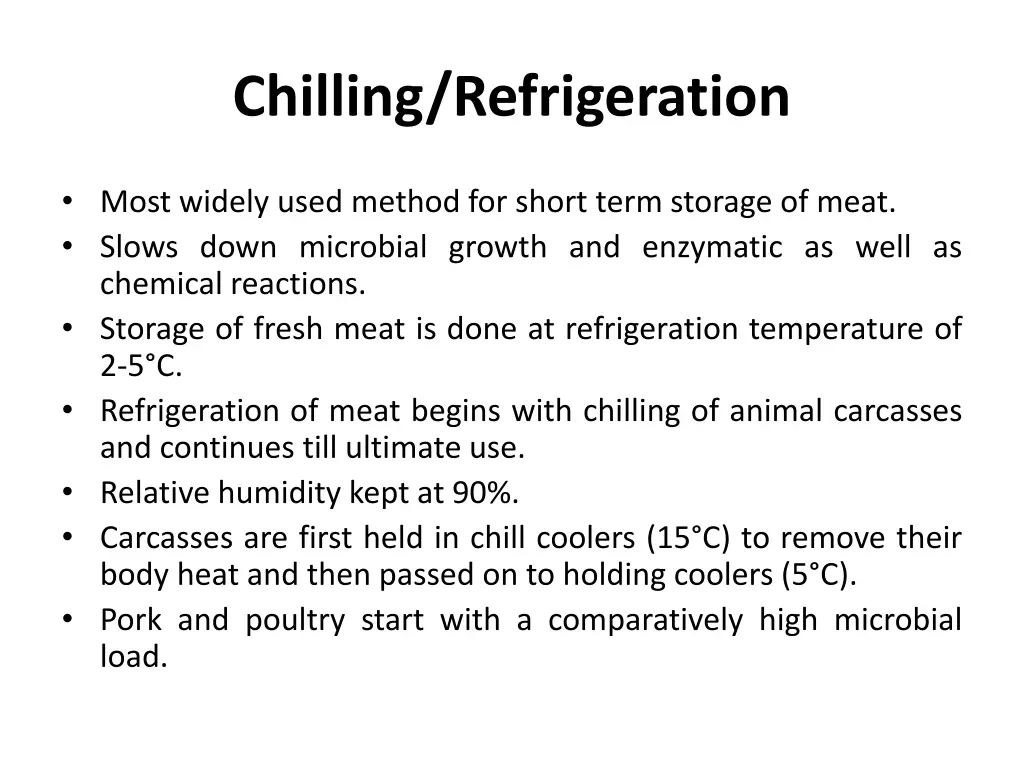 chilling refrigeration