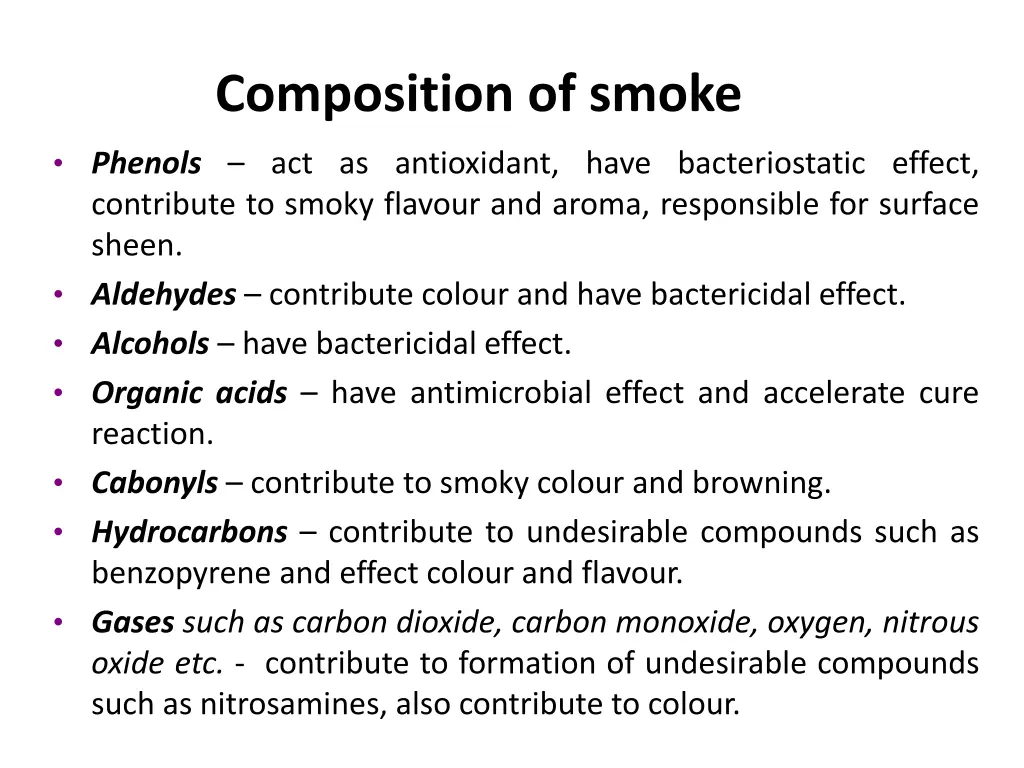 composition of smoke